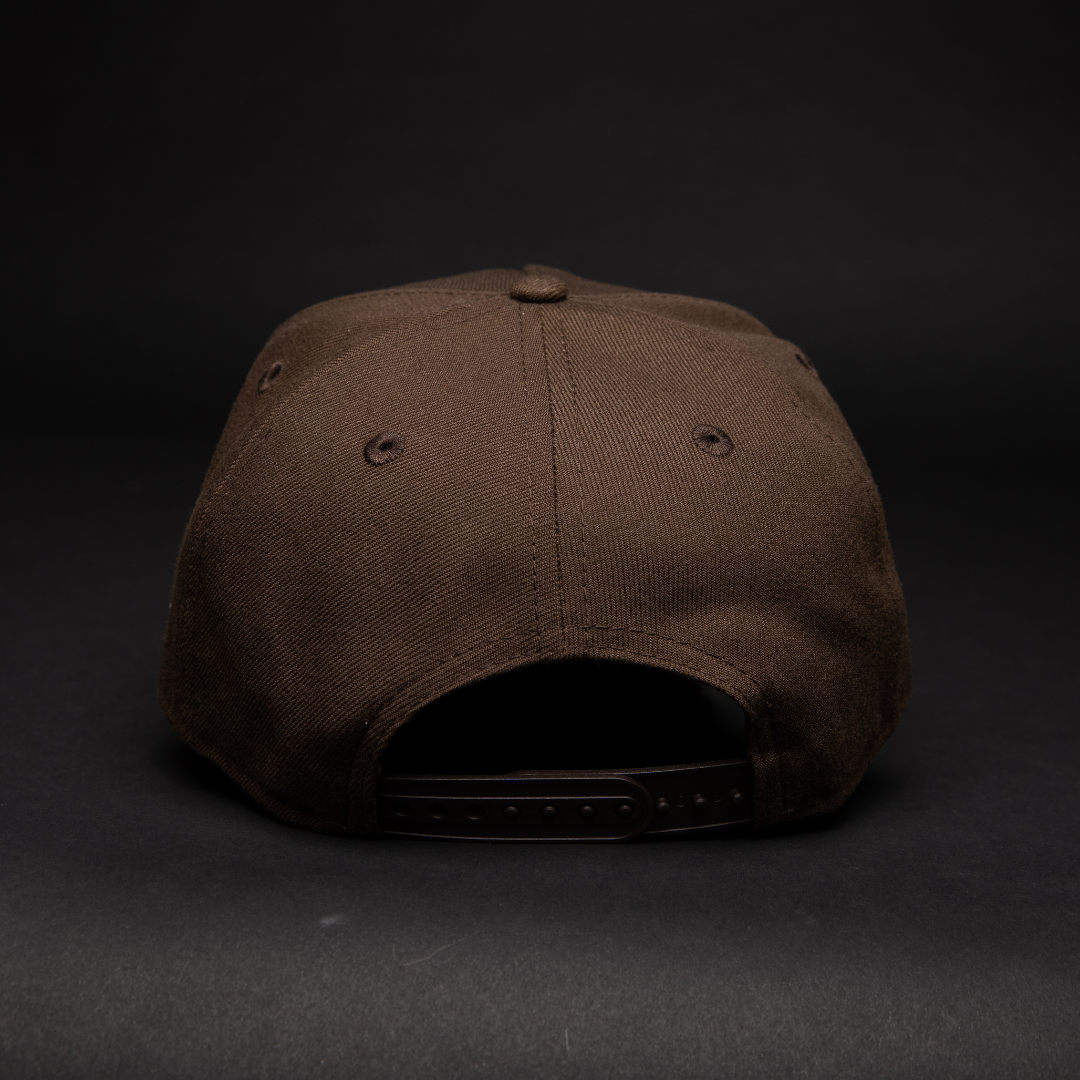 NEW ERA 9FIFTY A-FRAME BROWN MONTREAL EXPOS SNAPBACK W/ 35TH ANNIVERSARY SIDE PATCH