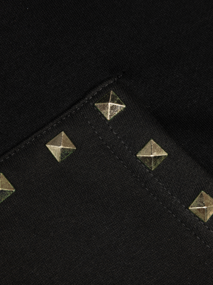 CAP CITY X SHORELINE MAFIA BLACK STUDDED ZIP UP HOODIE - UNISEX