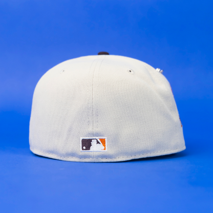 NEW ERA EXCLUSIVE 59FIFTY STONE GREY/ BROWN CHICAGO CUBS W/ 1990 ALL STAR GAME PATCH