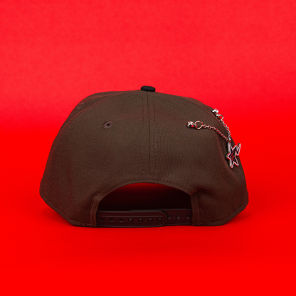 NEW ERA 9FIFTY A-FRAME BROWN/ BLACK ANAHEIM ANGELS SNAPBACK W/ 40TH ANNIVERSARY SIDE PATCH