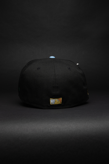 NEW ERA EXCLUSIVE 59FIFTY BLACK/FOREST GREEN TEXAS RANGERS W/ INAUGURAL SEASON SIDE PATCH