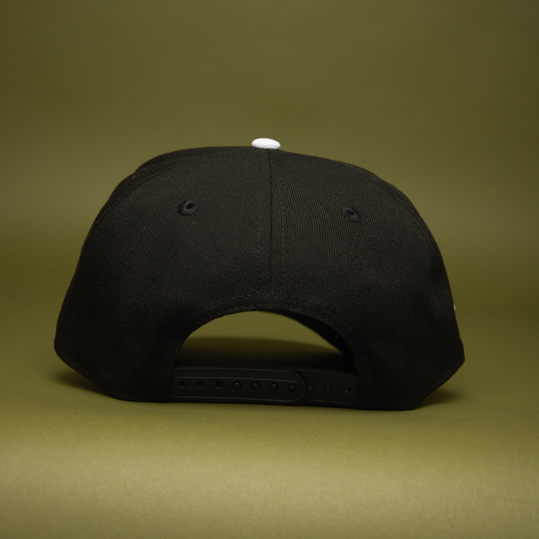 NEW ERA 9FIFTY A-FRAME BLACK TORONTO BLUE JAYS SNAPBACK W/ 10TH ANNIVERSARY SIDE PATCH