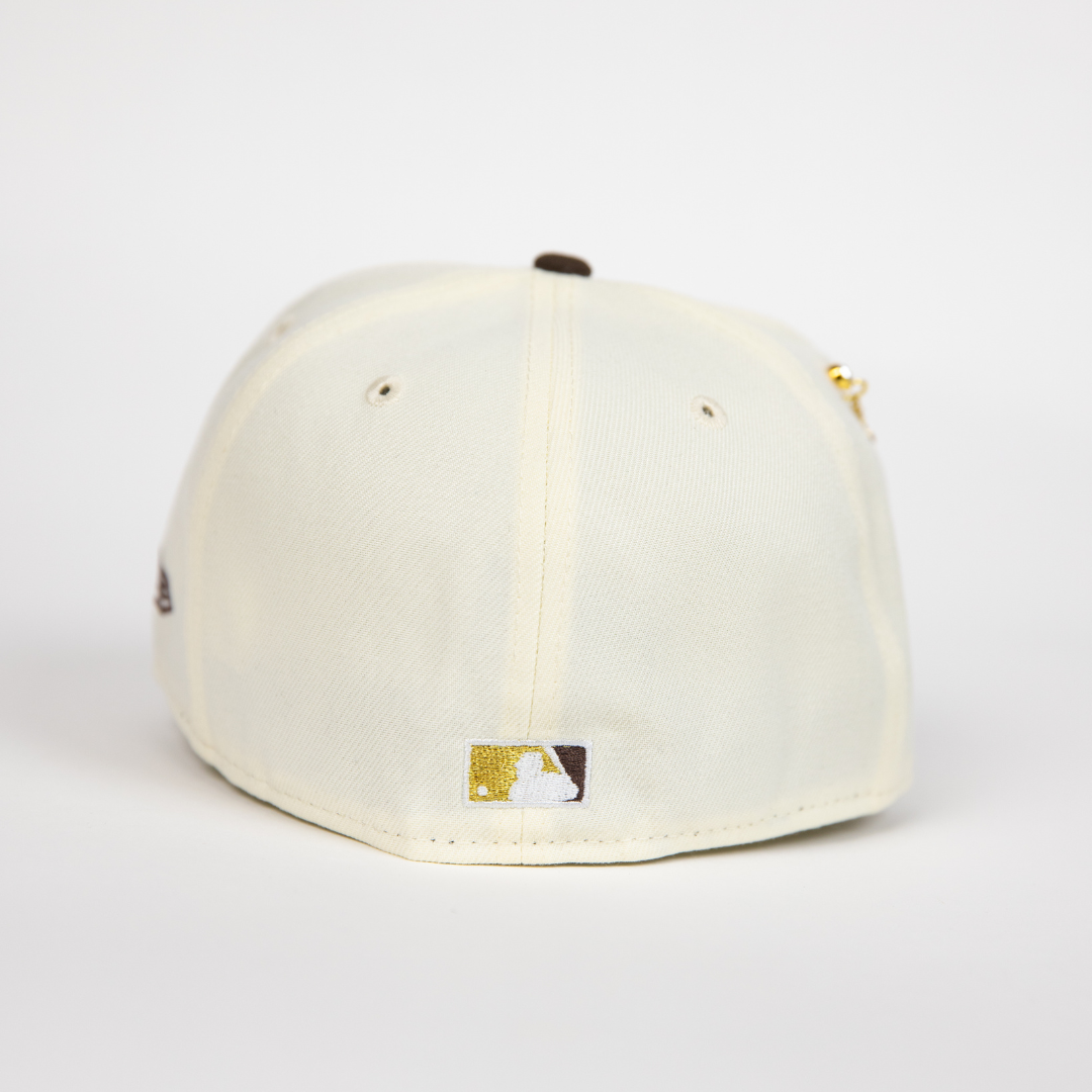 NEW ERA EXCLUSIVE 59FIFTY CHROME/ BROWN LOS ANGELES DODGERS "CITY OF ANGELS" W/ FIRST WORLD SERIES SIDE PATCH