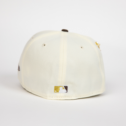 NEW ERA EXCLUSIVE 59FIFTY CHROME/ BROWN LOS ANGELES DODGERS "CITY OF ANGELS" W/ FIRST WORLD SERIES SIDE PATCH