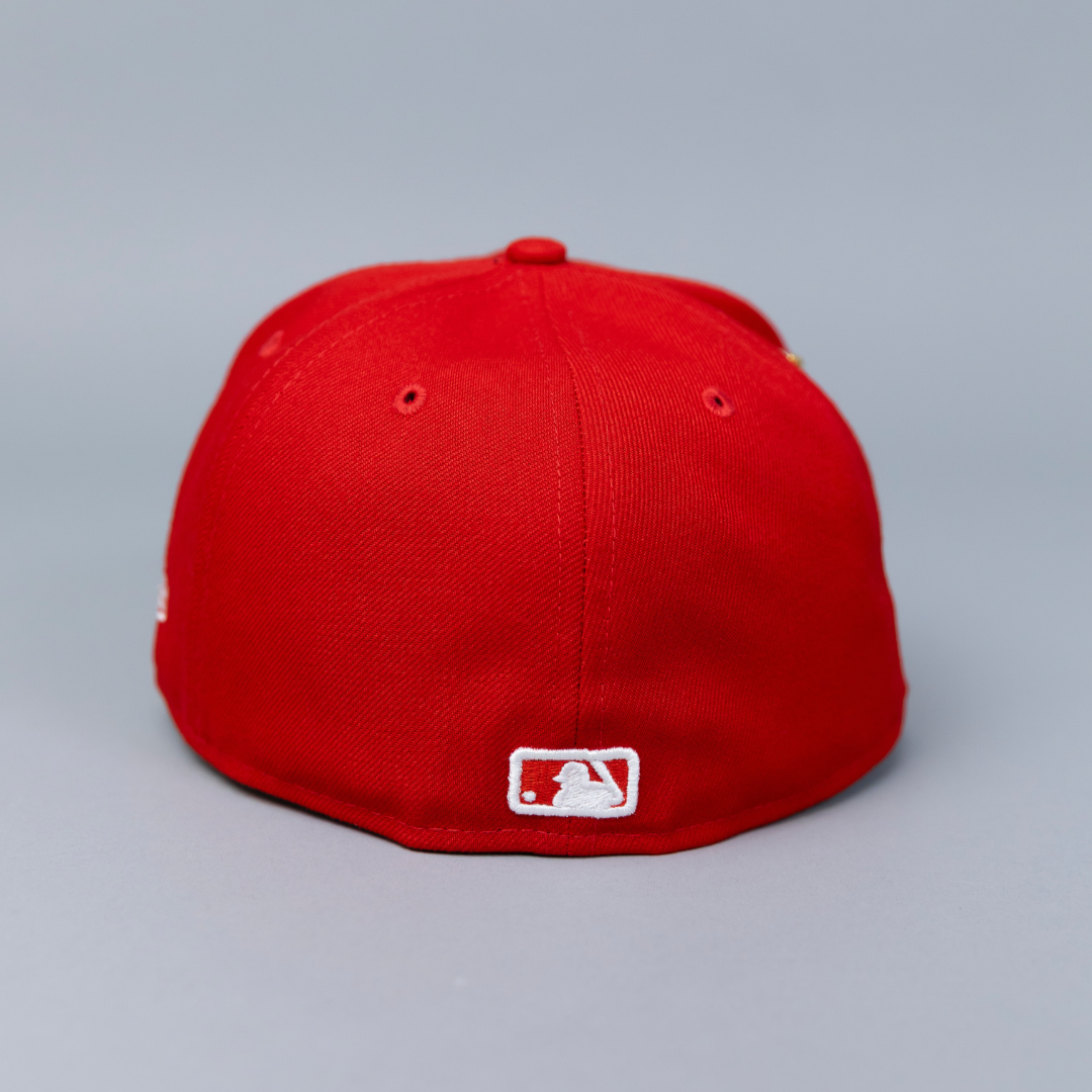 NEW ERA EXCLUSIVE 59FIFTY RED NEW YORK YANKEES W/ SUBWAY SERIES SIDE PATCH