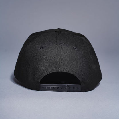 NEW ERA 9FIFTY A-FRAME BLACK UPSIDE DOWN ANAHEIM ANGELS SNAPBACK W/ 50TH ANNIVERSARY SIDE PATCH