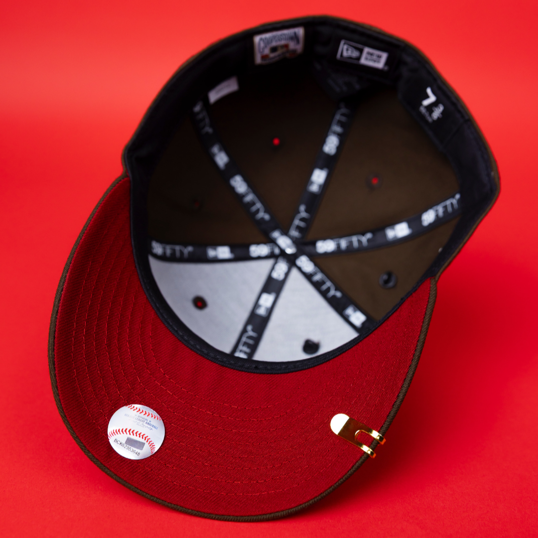 NEW ERA EXCLUSIVE 59FIFTY BROWN CHICAGO WHITE SOX W/ WORLD SERIES CHAMPIONS SIDE PATCH