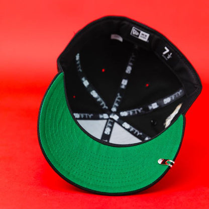 NEW ERA EXCLUSIVE 59FIFTY BLACK SAN JUDAS W/ "CAP CITY 15TH ANNIVERSARY" SIDE PATCH