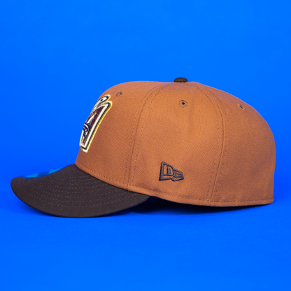 NEW ERA EXCLUSIVE 59FIFTY RUST/ WALNUT ANAHEIM ANGELS W/ 50TH ANNIVERSARY SIDE PATCH