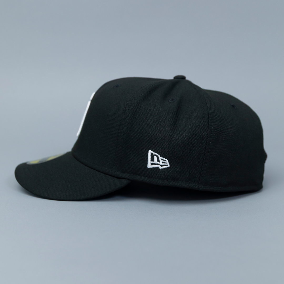 NEW ERA EXCLUSIVE 59FIFTY BLACK SAN DIEGO PADRES W/ 50TH ANNIVERSARY SIDE PATCH