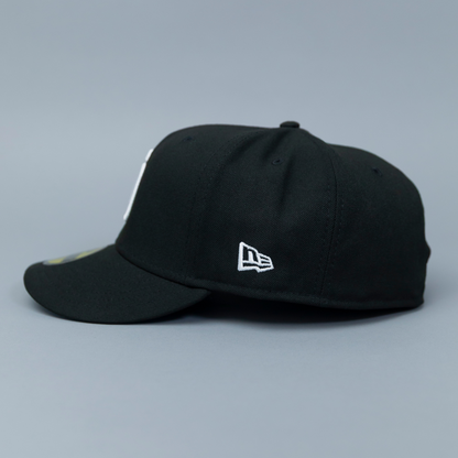 NEW ERA EXCLUSIVE 59FIFTY BLACK SAN DIEGO PADRES W/ 50TH ANNIVERSARY SIDE PATCH