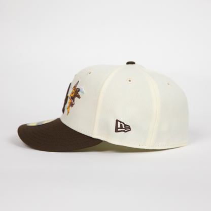 NEW ERA EXCLUSIVE 59FIFTY CHROME/ BROWN LOS ANGELES DODGERS "CITY OF ANGELS" W/ FIRST WORLD SERIES SIDE PATCH