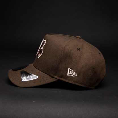 NEW ERA 9FIFTY A-FRAME BROWN MONTREAL EXPOS SNAPBACK W/ 35TH ANNIVERSARY SIDE PATCH