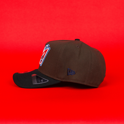 NEW ERA 9FIFTY A-FRAME BROWN/ BLACK ANAHEIM ANGELS SNAPBACK W/ 40TH ANNIVERSARY SIDE PATCH