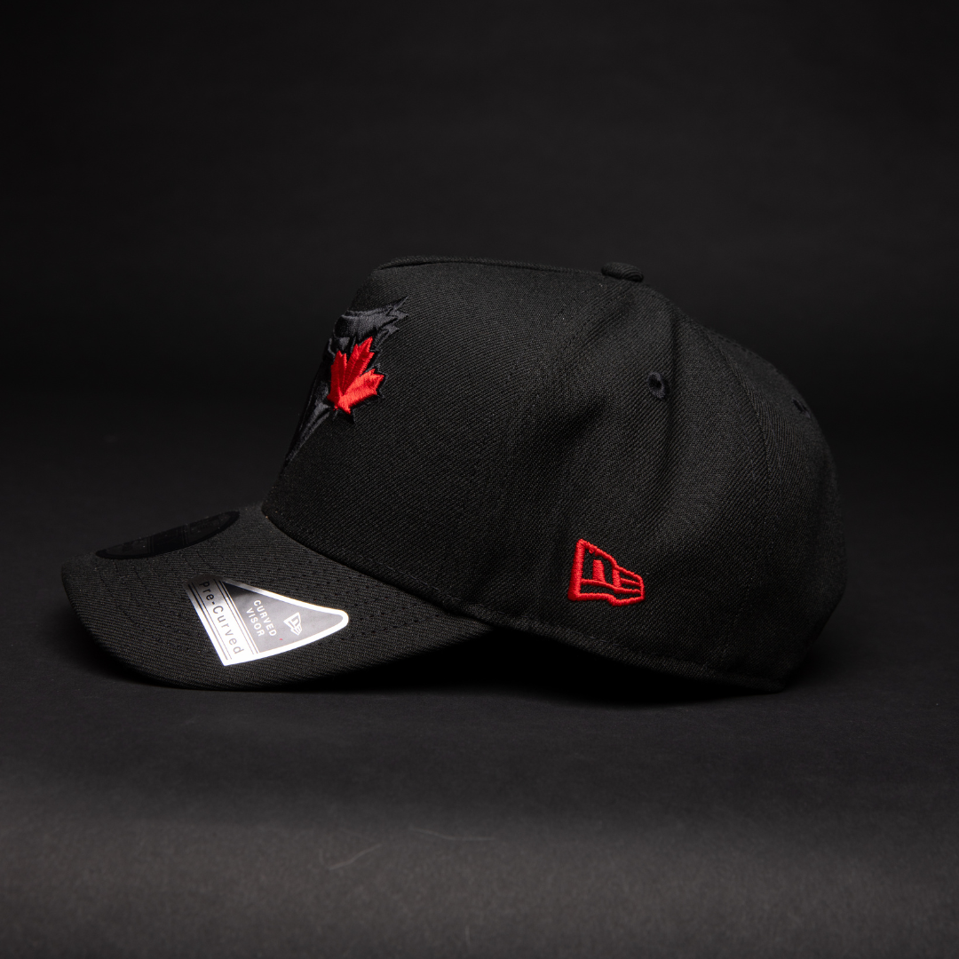 NEW ERA 9FIFTY A-FRAME BLACKED OUT TORONTO BLUE JAYS SNAPBACK W/ 40TH SEASON SIDE PATCH