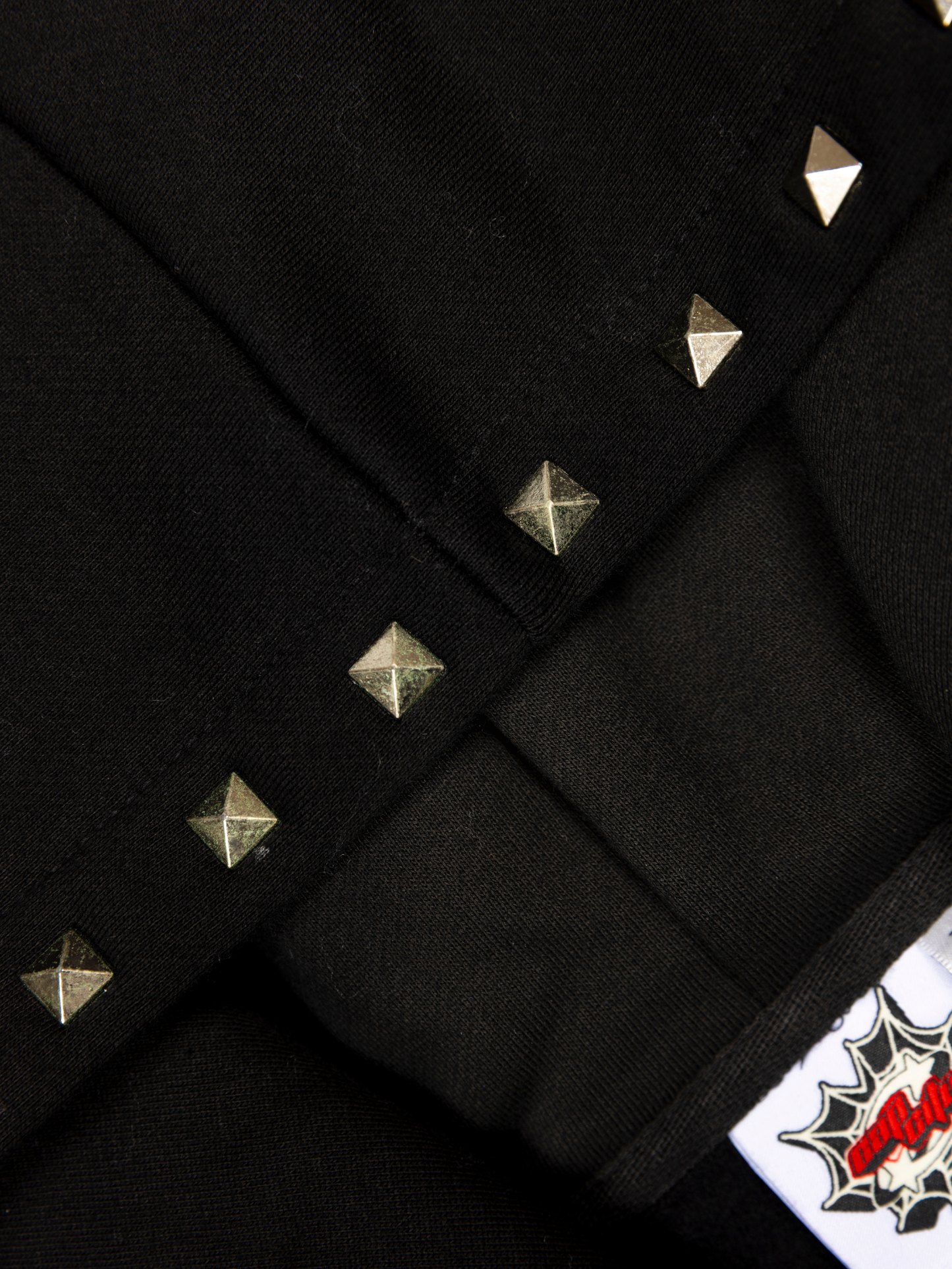 CAP CITY X SHORELINE MAFIA BLACK STUDDED ZIP UP HOODIE - UNISEX