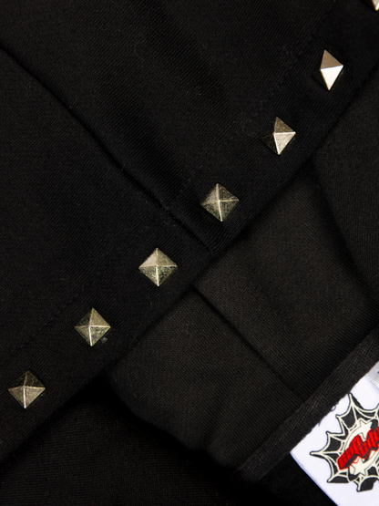 CAP CITY X SHORELINE MAFIA BLACK STUDDED ZIP UP HOODIE - UNISEX