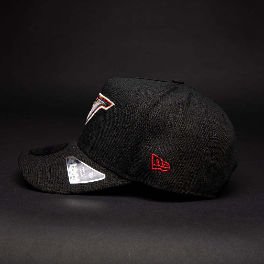 NEW ERA 9FIFTY A-FRAME BLACK TORONTO BLUE JAYS SNAPBACK W/ 30TH ANNIVERSARY SIDE PATCH