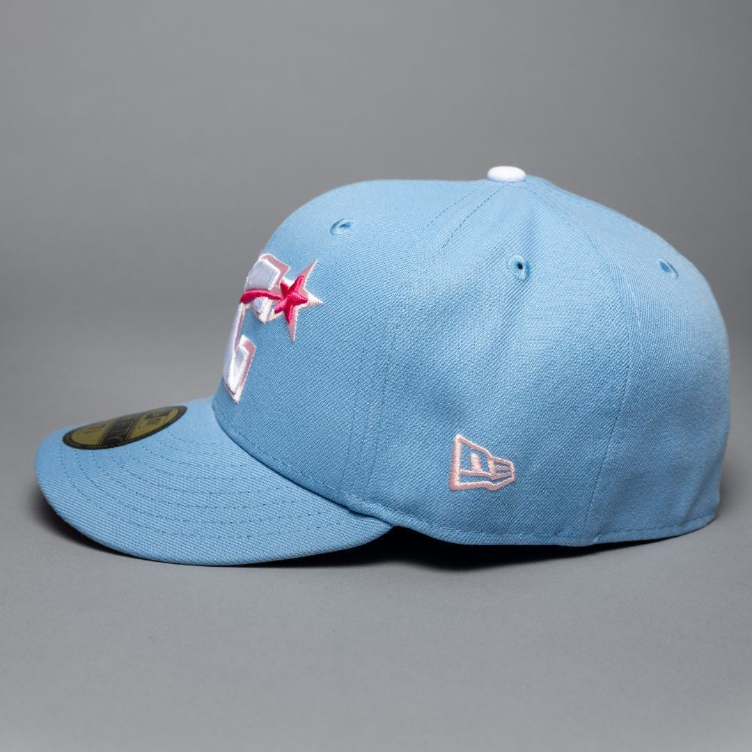 NEW ERA EXCLUSIVE 59FIFTY ICY BLUE "CAP CITY" W/ 15TH ANNIVERSARY SIDE PATCH