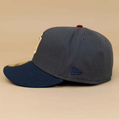 NEW ERA EXCLUSIVE 59FIFTY GREY/ NAVY SAN DIEGO PADRES W/ ALL STAR GAME SIDE PATCH