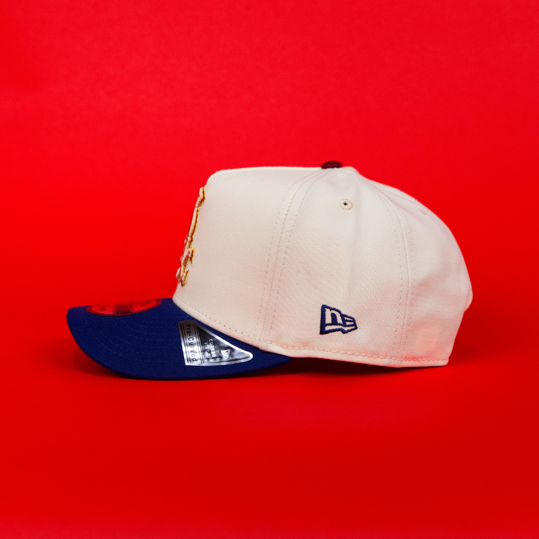 NEW ERA 9FIFTY A-FRAME CHROME/ BLUE CHICAGO WHITE SOX SNAPBACK W/ 2005 WORLD SERIES SIDE PATCH