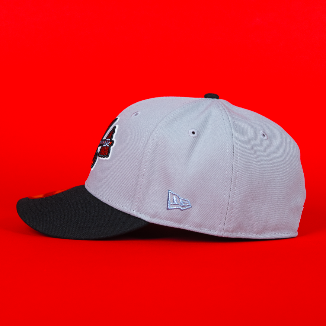 NEW ERA 59FIFTY GREY/ BLACK ATLANTA BRAVES W/ 2000 ALL STAR GAME SIDE PATCH