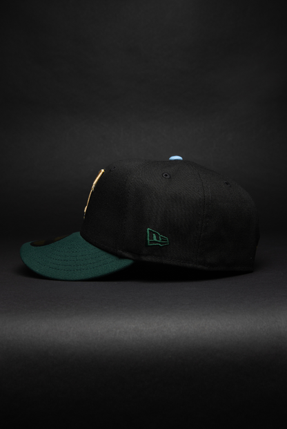 NEW ERA EXCLUSIVE 59FIFTY BLACK/FOREST GREEN TEXAS RANGERS W/ INAUGURAL SEASON SIDE PATCH