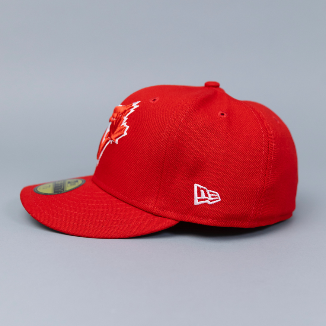 NEW ERA EXCLUSIVE 59FIFTY RED TORONTO BLUEJAYS W/ 1991 ALL STAR GAME SIDE PATCH