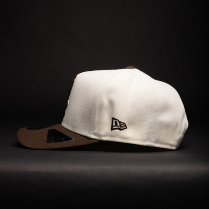 NEW ERA 9FIFTY A-FRAME CHROME/BROWN CHICAGO WHITE SOX W/ 2005 WORLD SERIES SIDE PATCH