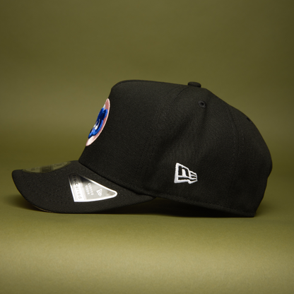 NEW ERA 9FIFTY A-FRAME BLACK CHICAGO CUBS SNAPBACK W/ 1990 ALL STAR GAME SIDE PATCH
