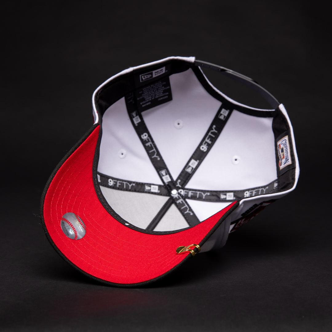 NEW ERA 9FIFTY A-FRAME PEARL WHITE LOS ANGELES DODGERS SNAPBACK W/ 50TH ANNIVERSARY SIDE PATCH