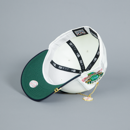 NEW ERA EXCLUSIVE 59FIFTY CHROME/ NAVY LOS ANGELES DODGERS W/ 1990 ALL STAR GAME SIDE PATCH