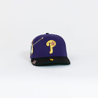 NEW ERA EXCLUSIVE 59FIFTY PURPLE/ BLACK PHILADELPHIA PHILLIES W/ 1996 ALL STAR GAME PATCH