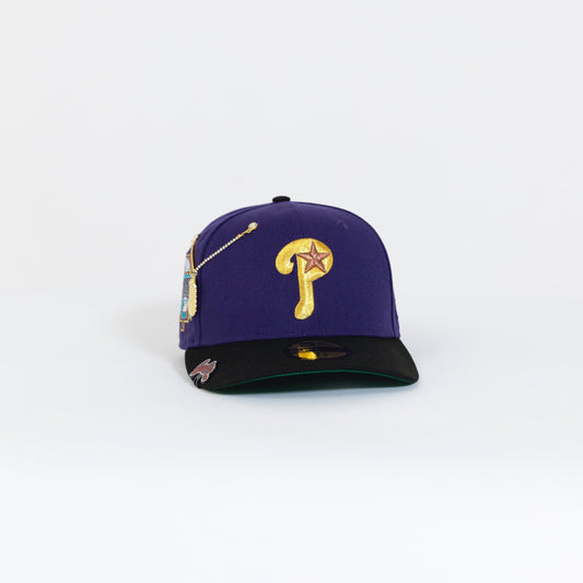 NEW ERA EXCLUSIVE 59FIFTY PURPLE/ BLACK PHILADELPHIA PHILLIES W/ 1996 ALL STAR GAME PATCH