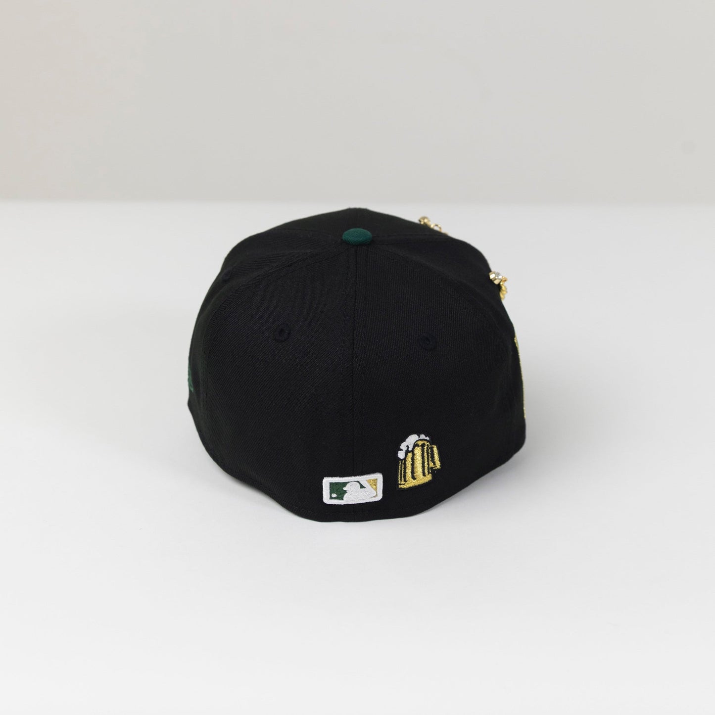 NEW ERA 59FIFTY BLACK/ FOREST GREEN LOS ANGELES DODGERS SCRIPT W/ 60TH ANNIVERSARY SIDE PATCH