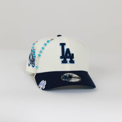 NEW ERA EXCLUSIVE 9FIFTY CHROME/ NAVY LOS ANGELES DODGERS SNAPBACK W/ 75TH WORLD SERIES SIDE PATCH