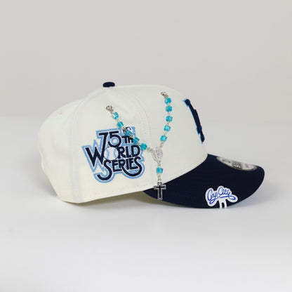 NEW ERA EXCLUSIVE 9FIFTY CHROME/ NAVY LOS ANGELES DODGERS SNAPBACK W/ 75TH WORLD SERIES SIDE PATCH