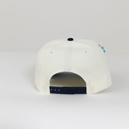 NEW ERA EXCLUSIVE 9FIFTY CHROME/ NAVY LOS ANGELES DODGERS SNAPBACK W/ 75TH WORLD SERIES SIDE PATCH