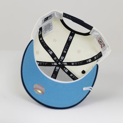 NEW ERA EXCLUSIVE 9FIFTY CHROME/ NAVY LOS ANGELES DODGERS SNAPBACK W/ 75TH WORLD SERIES SIDE PATCH