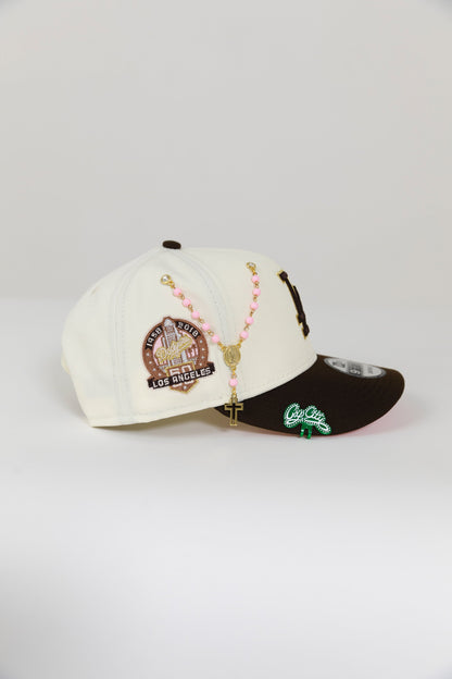 NEW ERA EXCLUSIVE 9FIFTY CHROME/ WALNUT LOS ANGELES DODGERS SNAPBACK W/ 60TH ANNIVERSARY SIDE PATCH