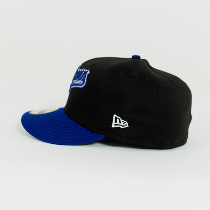 NEW ERA 59FIFTY BLACK/BLUE LOS ANGELES DODGERS SCRIPT W/ CACTUS LEAGUE SIDE PATCH