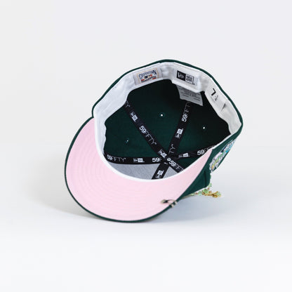 NEW ERA EXCLUSIVE 59FIFTY FOREST GREEN TAMPA BAY DEVIL RAYS W/ INAUGURAL SEASON SIDE PATCH