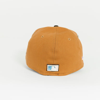 NEW ERA 59FIFTY TAN/ BLACK LOS ANGELES DODGERS W/ 50TH ANNIVERSARY SIDE PATCH