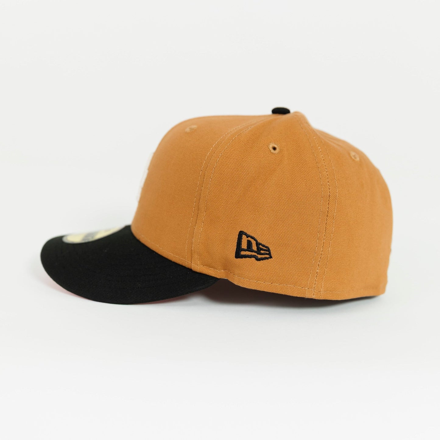 NEW ERA 59FIFTY TAN/ BLACK LOS ANGELES DODGERS W/ 50TH ANNIVERSARY SIDE PATCH