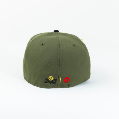 NEW ERA EXCLUSIVE 59FIFTY OLIVE/ BLACK CAMO CHARROS DE JALISCO W/ MEXICO FLAG SIDE PATCH