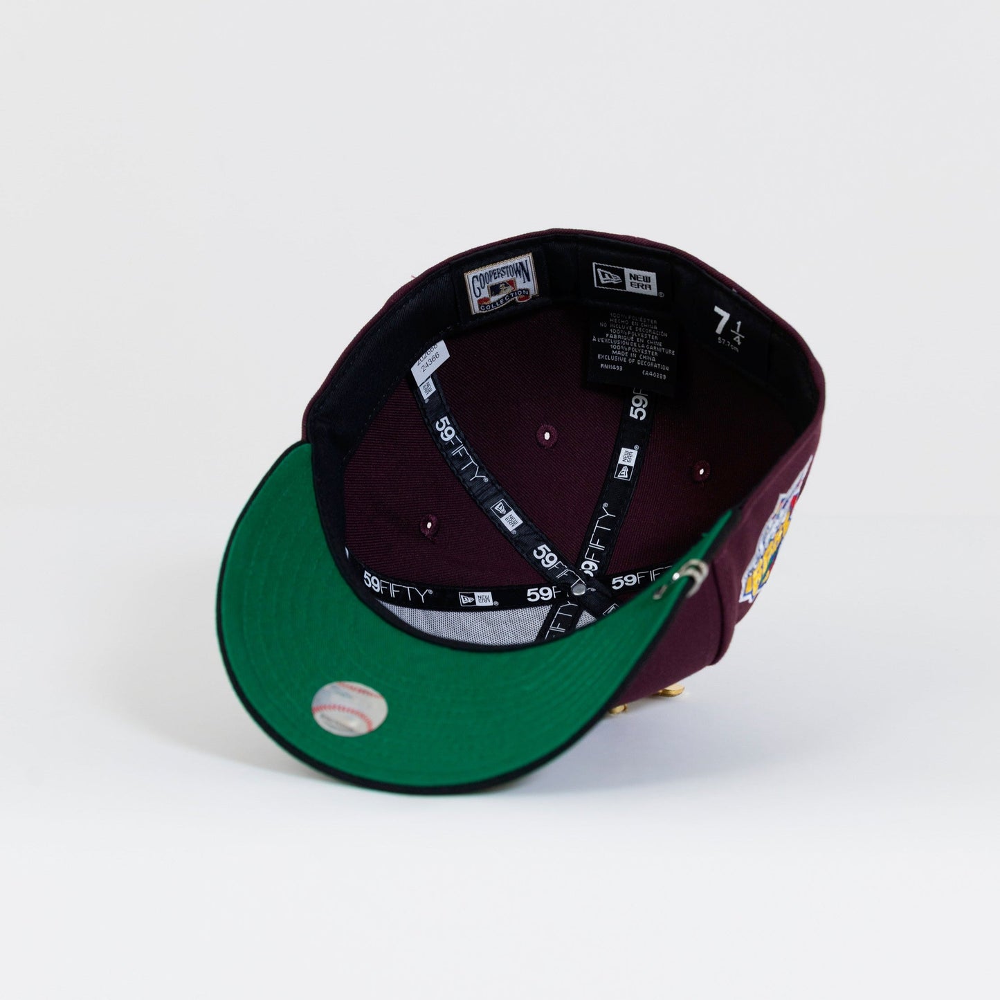 NEW ERA 59FIFTY BURGUNDY/ BLACK ATLANTA BRAVES W/ 1999 WORLD SERIES SIDE PATCH