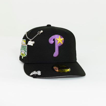 NEW ERA EXCLUSIVE 59FIFTY BLACK PHILADELPHIA PHILLIES W/ 1996 ALL STAR GAME PATCH