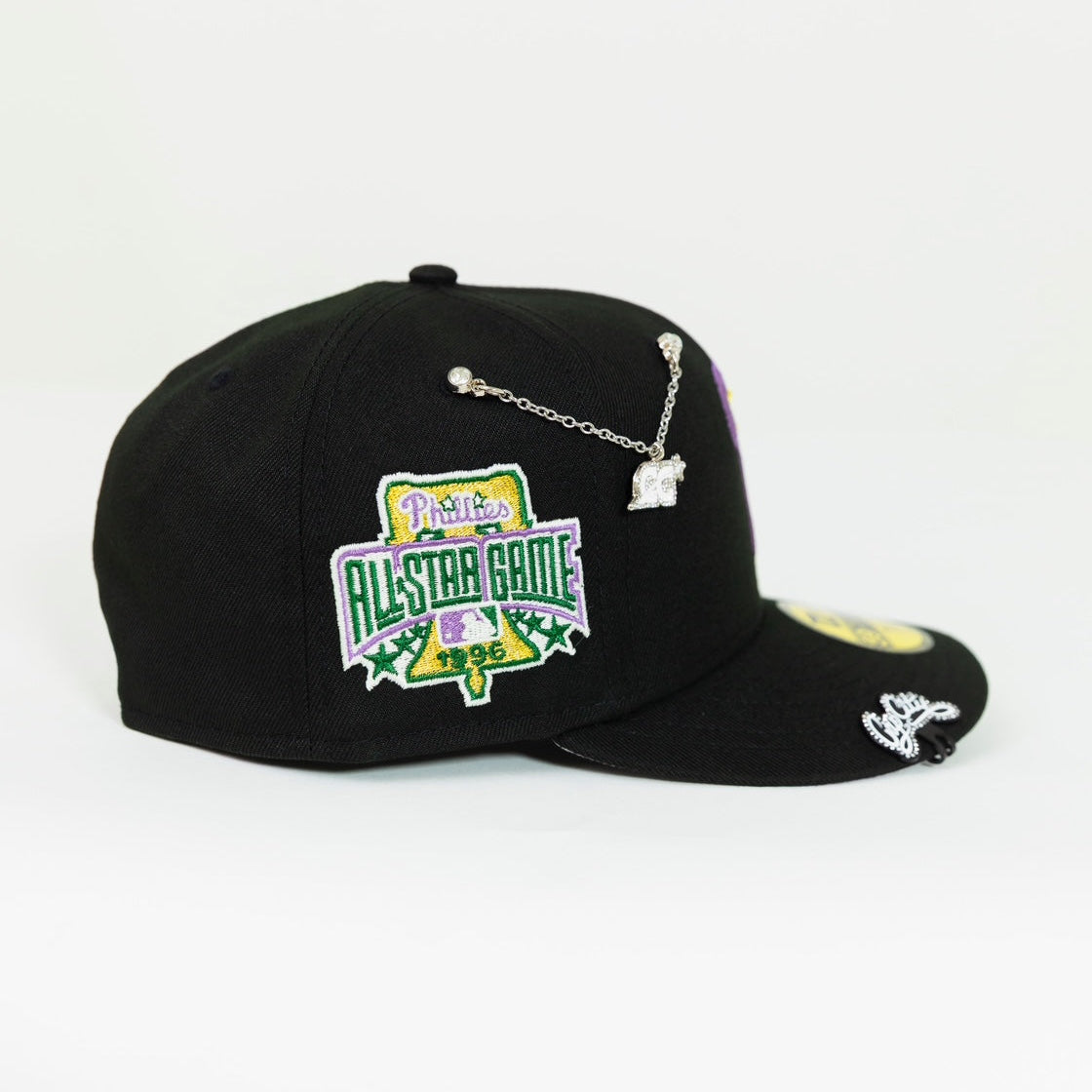 NEW ERA EXCLUSIVE 59FIFTY BLACK PHILADELPHIA PHILLIES W/ 1996 ALL STAR GAME PATCH