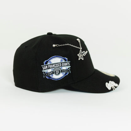 NEW ERA EXCLUSIVE 59FIFTY BLACK SAN FRANCISCO GIANTS W/ "SF GIANTS" SIDE PATCH