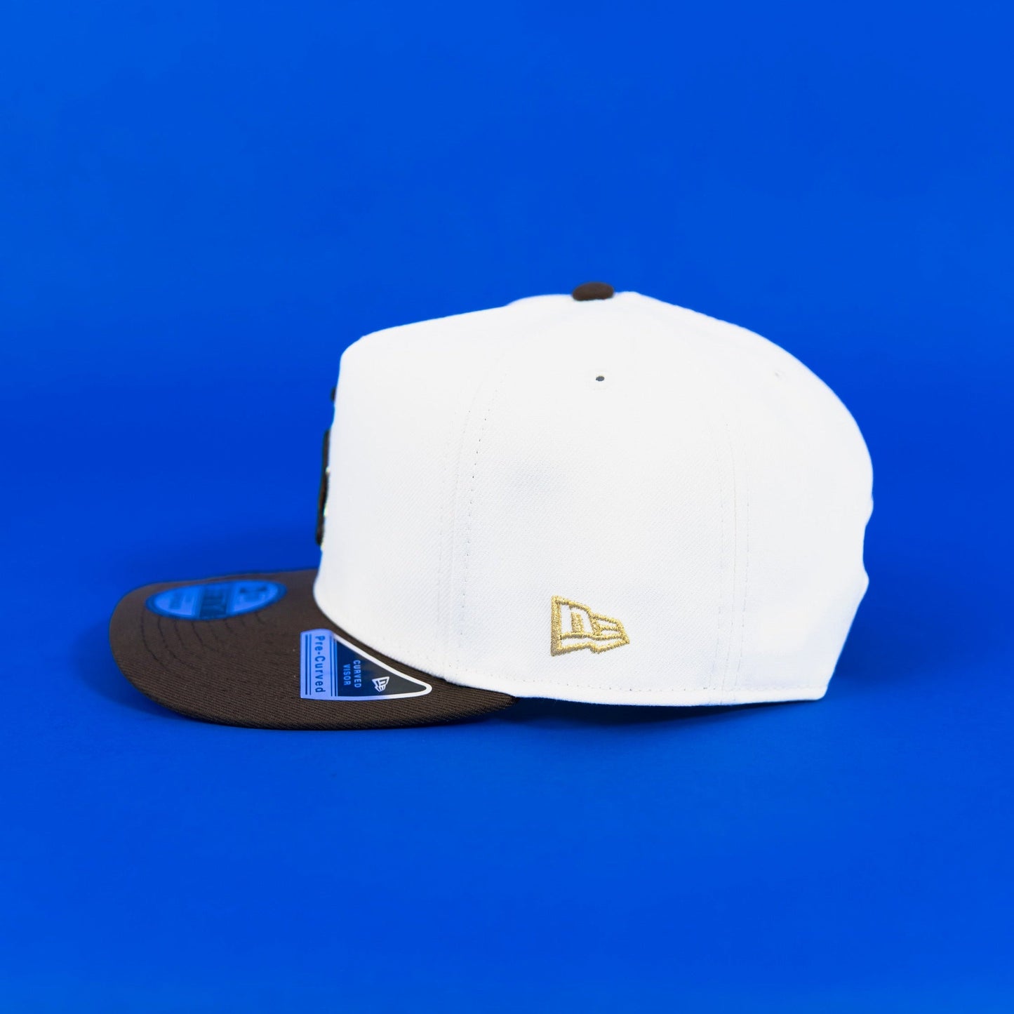 NEW ERA EXCLUSIVE 9FIFTY A-FRAME CHROME/ WALNUT LOS ANGELES DODGERS SNAPBACK W/ 2024 WORLD SERIES CHAMPIONS SIDE PATCH